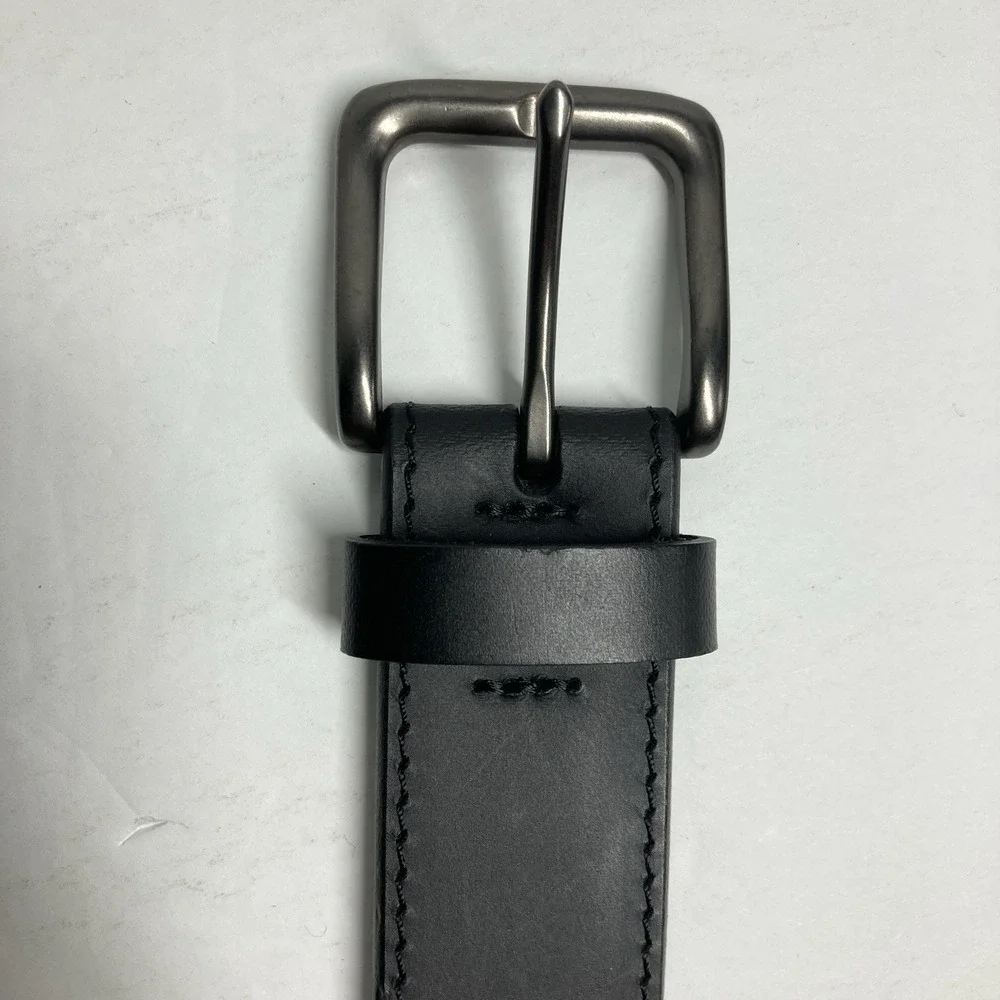 Goodfellow Belt Men's Large Black 1   1/2 inches Wide Bonded Leather‎ Fair Cond.